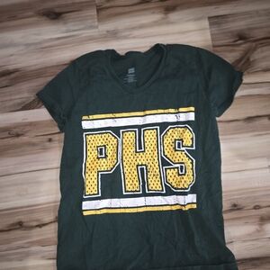 Hanes Green and Yellow Short Sleeve Tee
